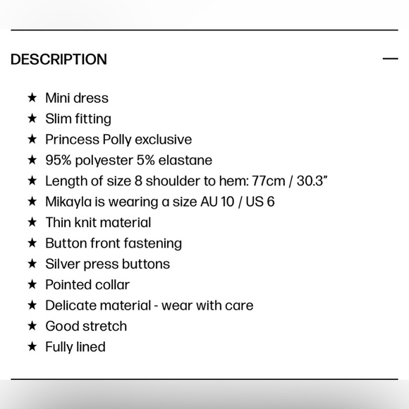 Princess Poly elody long sleeve mini dress in black with silver snap buttons NWT - Picture 3 of 9